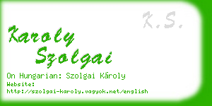 karoly szolgai business card