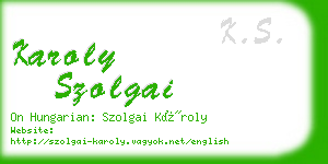 karoly szolgai business card